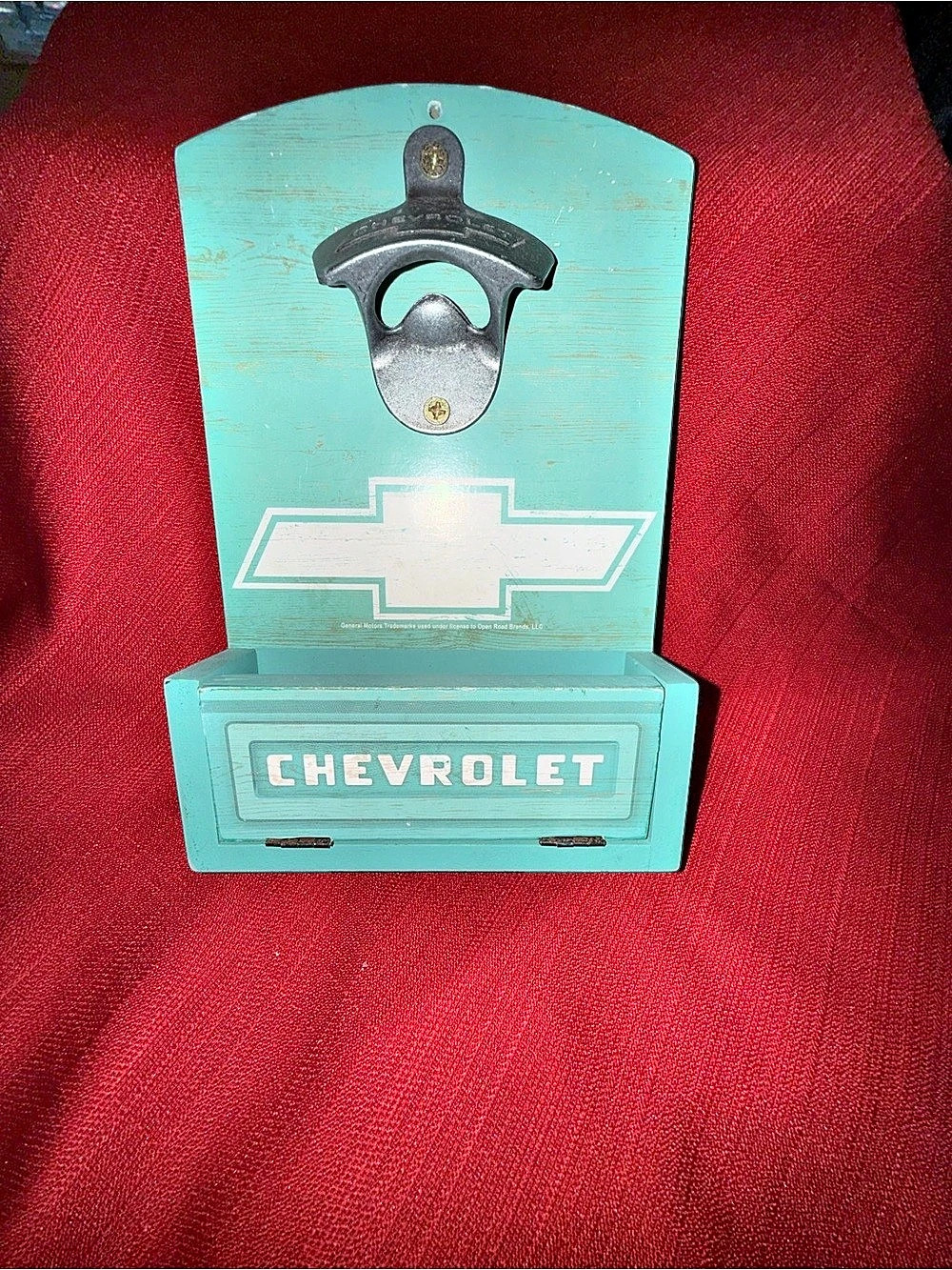 Chevrolet Bottle Opener with Cap Catcher Blue